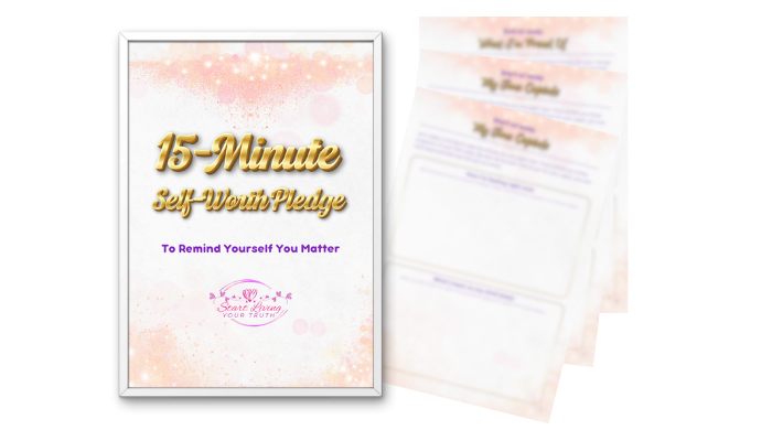 Self-worth pledge document for personal reflection.