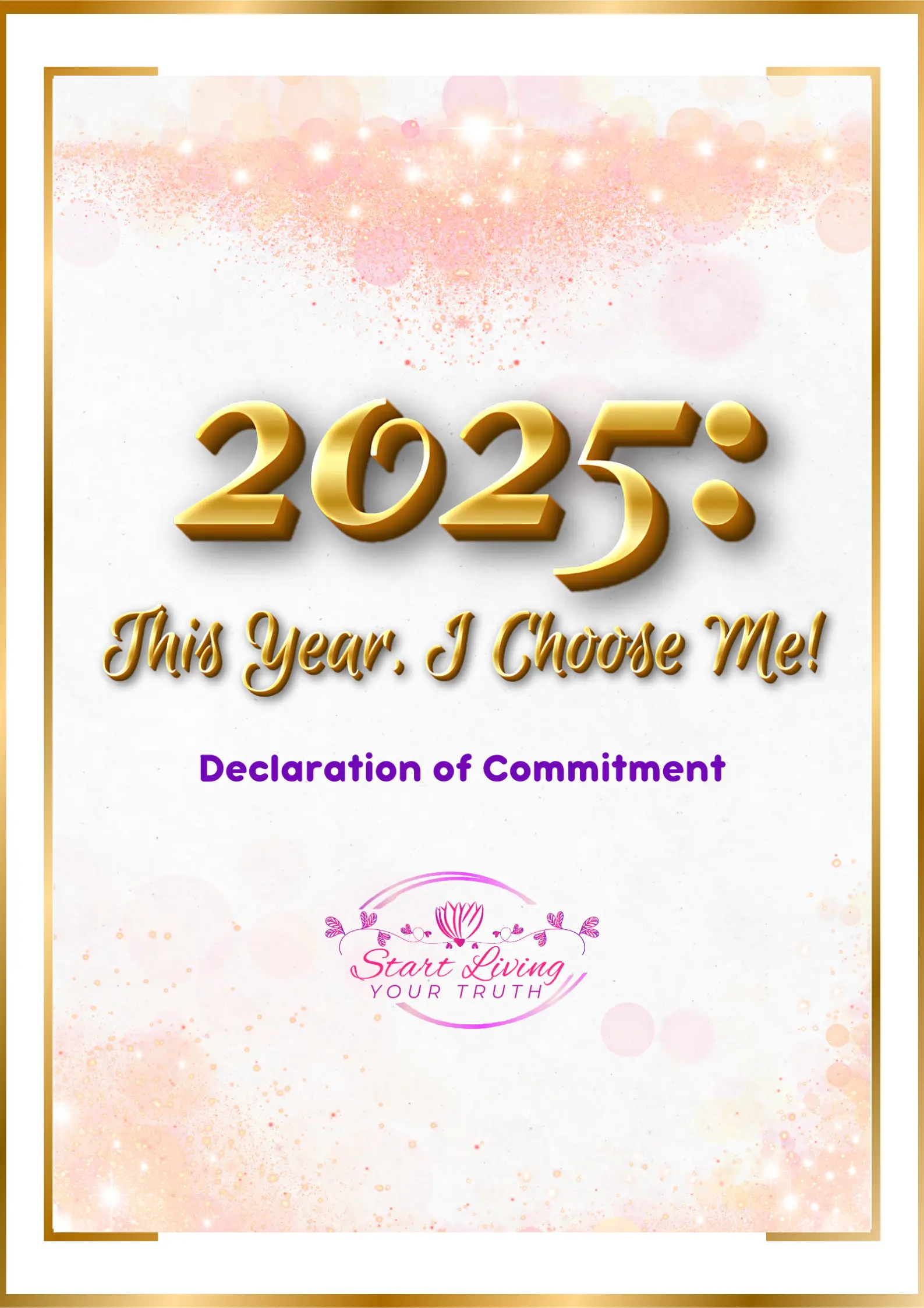 2025 self-improvement declaration of commitment poster.