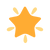 Simple orange flower icon.