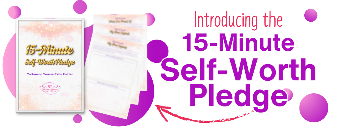 15-Minute Self-Worth Pledge promotional image.