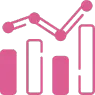 Pink bar and line graph illustration