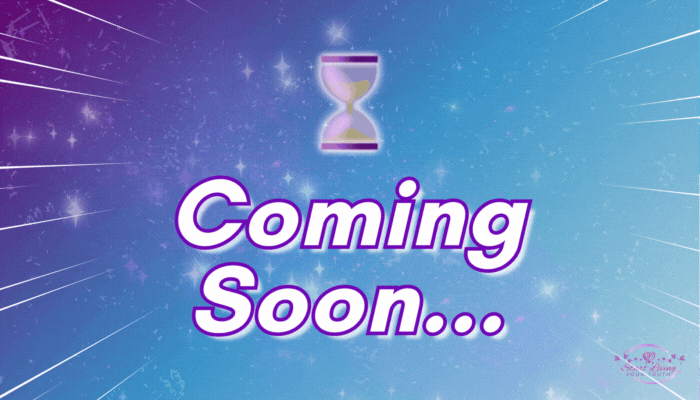 Coming Soon with hourglass on galaxy background