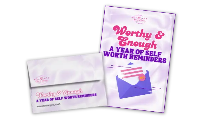 Self-worth reminders in envelope and booklet